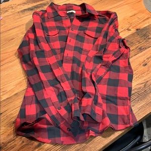 Red black plaid long sleeve